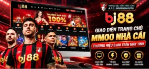 Giao diện trang chủ mmoo nhà cái thương hiệu Bj88 trên máy tính